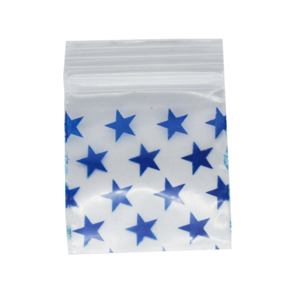 Ziplock Bags 25 X 25 Blue Stars