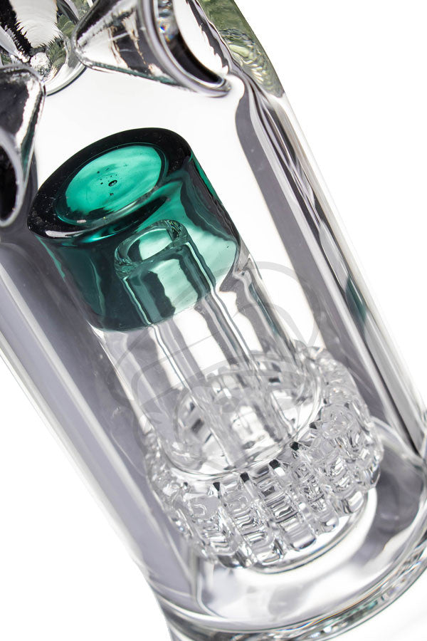 Beaker Bong with Matrix Perc Teal - Percolator detail.