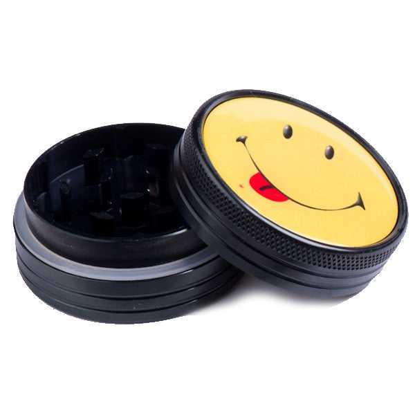 Black Aluminium Grinder 40mm 2 part - Smiley