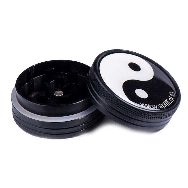 Black Aluminium Grinder 40mm 2 part - Yin Yang