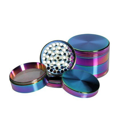 Black Leaf Oil Slick Aluminium Grinder 58mm - 4 part