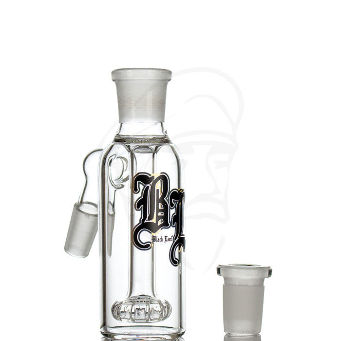 Black Leaf Shower Head Pre-Cooler - detail view.