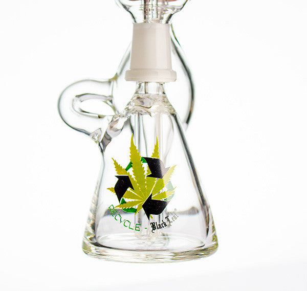 Black Leaf Recycle Bubbler 15cm rig logo