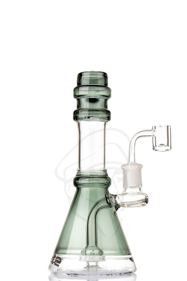 Blaze Glass Shower Head Dab Rig Grey - side view.
