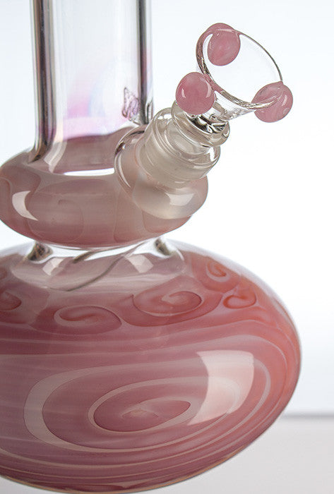 HVY Glass Worked Bubble Beaker Pink bowl
