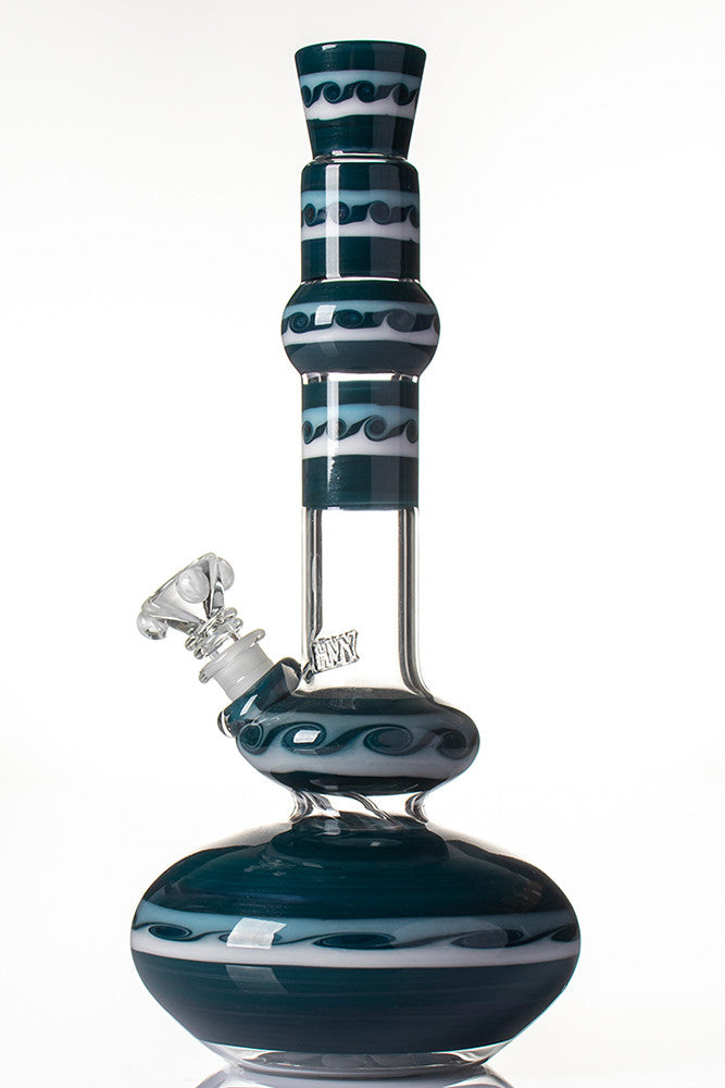 HVY Mini Wave Genie Bottle Teal - side view.