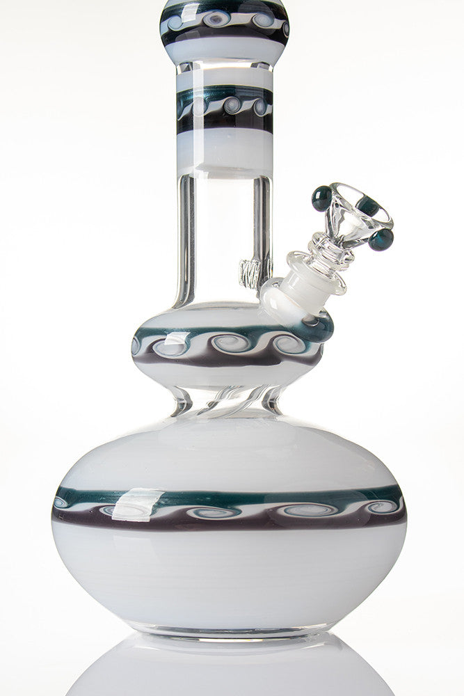 HVY Mini Wave Genie Bottle White/Teal - detail.