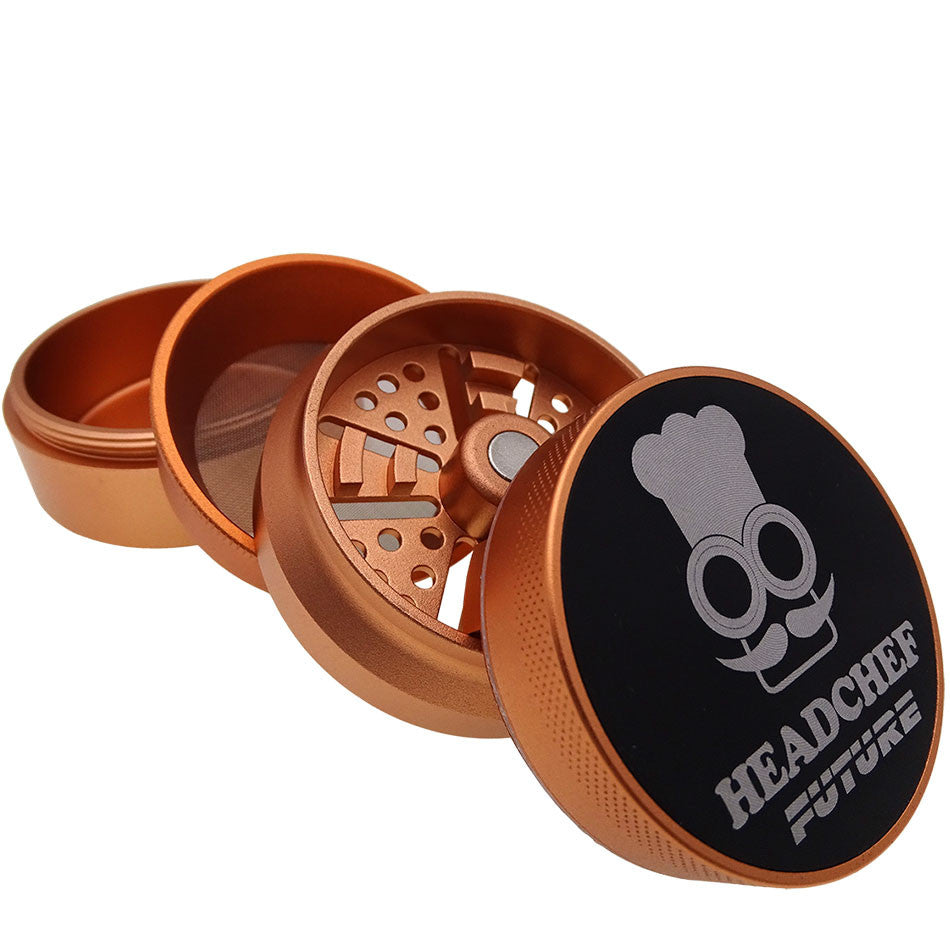 Headchef Future Grinder 4 part Orange - Open detail.
