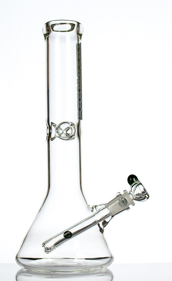 Infamous Glass Beaker 14 Inch Green - side view