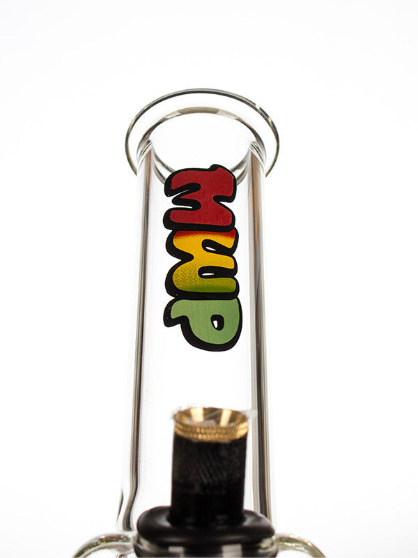 Large Dude Gripper Glass Bong MWP - label detail