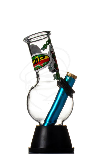 MWP Glass Bong 19cm Don't Care Bear - Side view.