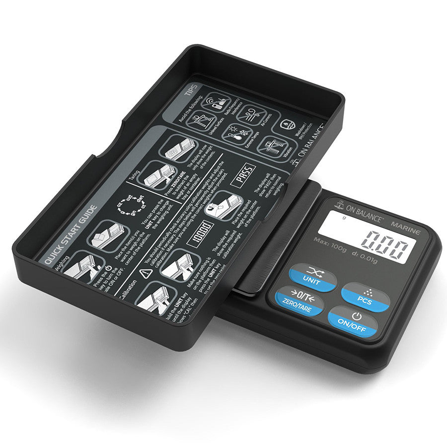 On Balance MAR-100 Digital Marine Miniscale 100g x 0.01g - open view.
