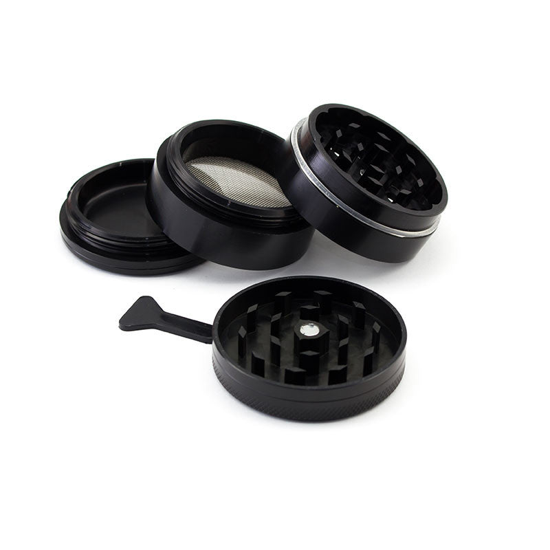 SPLIFF Black Aluminium Grinder 50mm - 4 part - detail