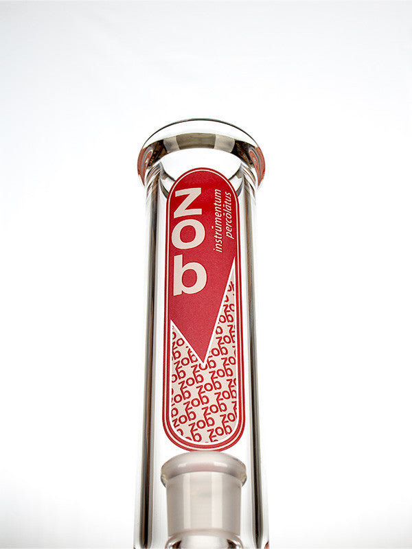 ZOB OG Stemless Diffused 14 Inch Red and White - label