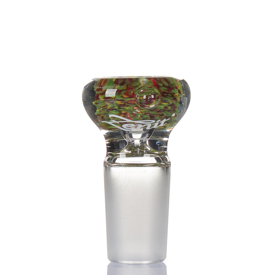 Zenit Glass Bowl 18.8mm Frit Green and Red Beefy's Bongs