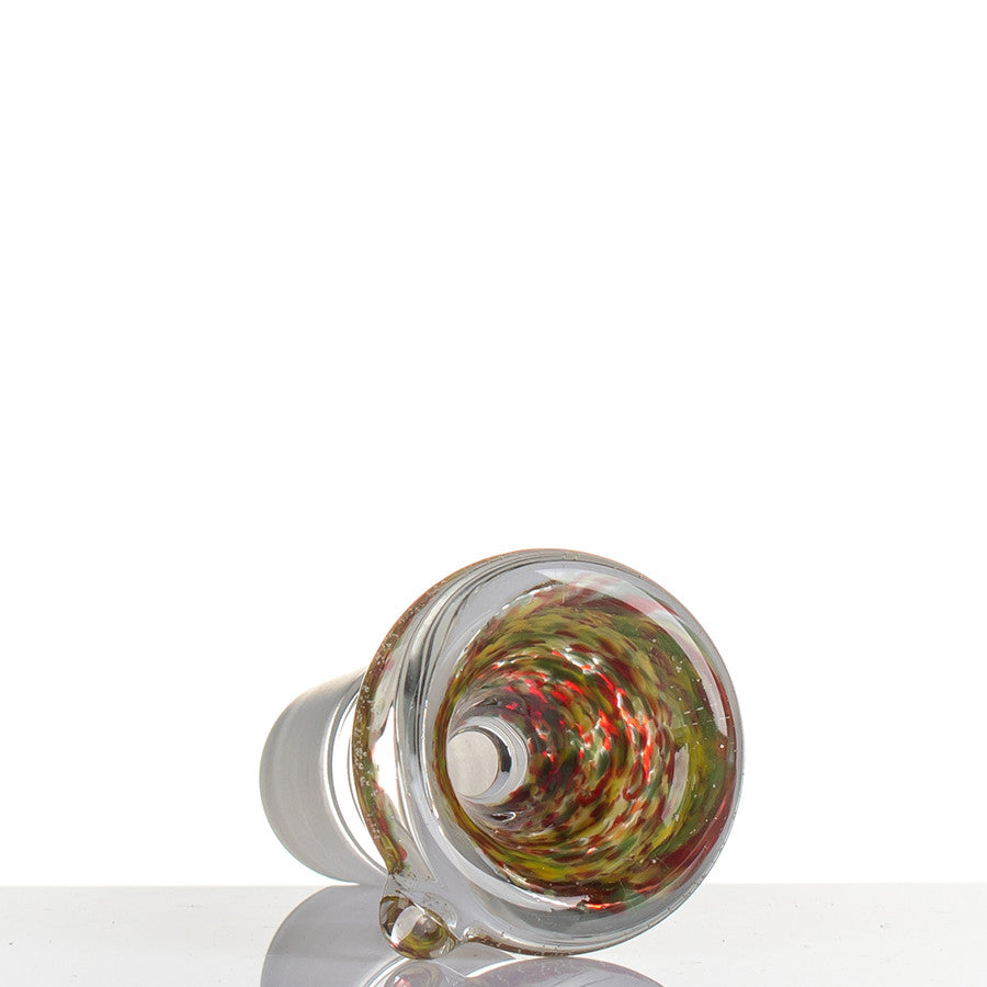 Zenit Glass Cone 18.8mm Frit - Red, Green and Yellow . Detail.