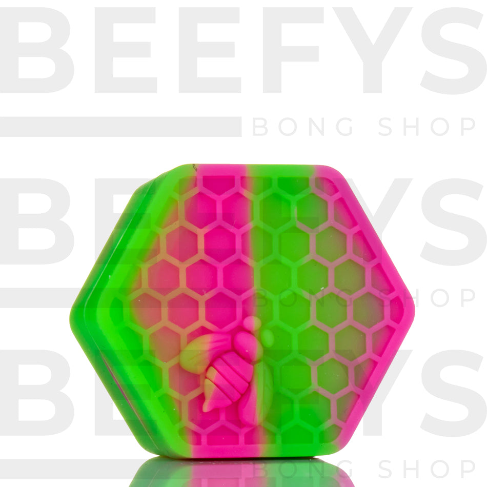 Beehive Silicone Container - Green and Pink