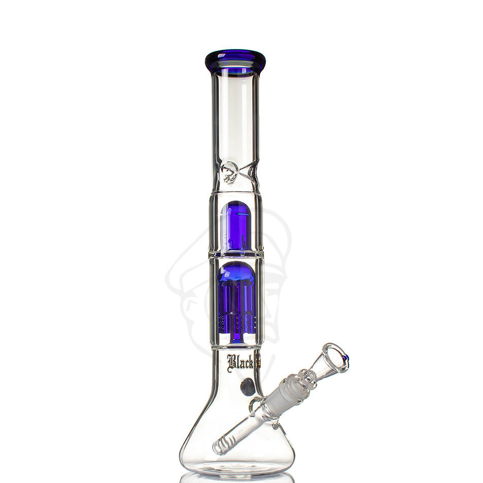 Black Leaf 6 Arm Tree Perc Beaker - Blue