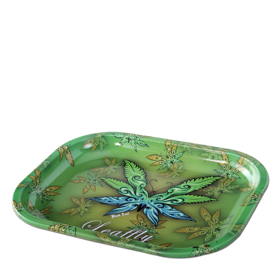 Black Leaf Mini Rolling Tray - Leaffly