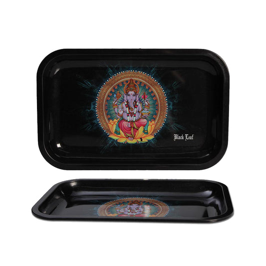 Black Leaf Rolling Tray - Ganesha