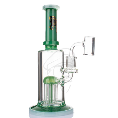 Black Leaf Tree Perc Bong - Green