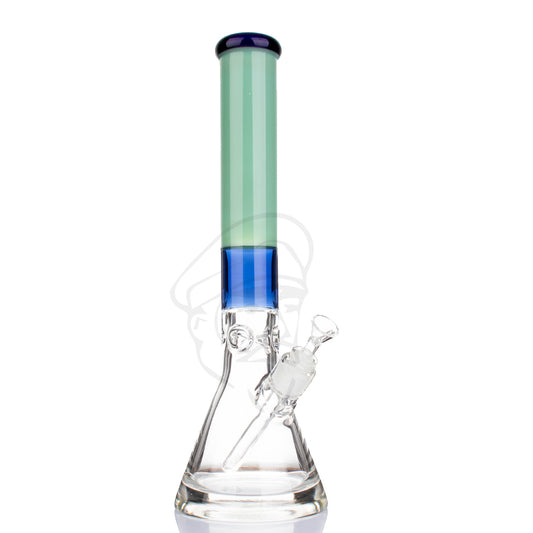 Blue Jade Glass Beaker Bong