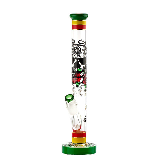 Grace Glass Skull Tube - Rasta