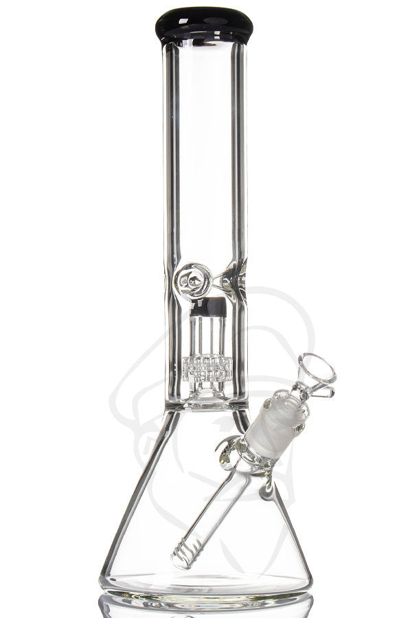 Beaker Bong 7mm Matrix Perc - Black.