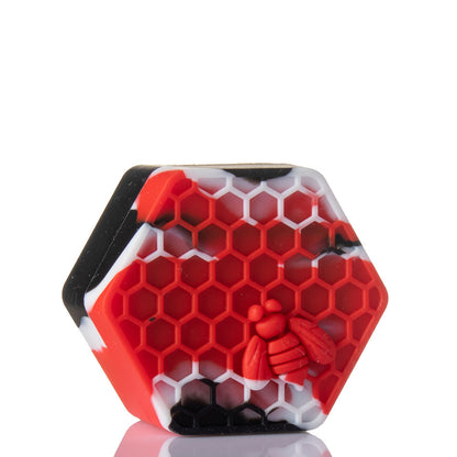 Beehive Silicone Container - Red/Black/White.