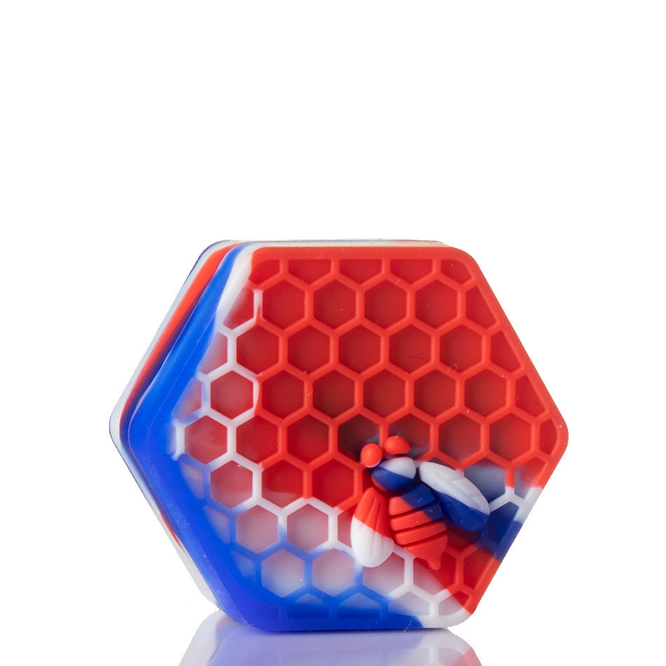 Beehive Silicone Container - Red/White/Blue.