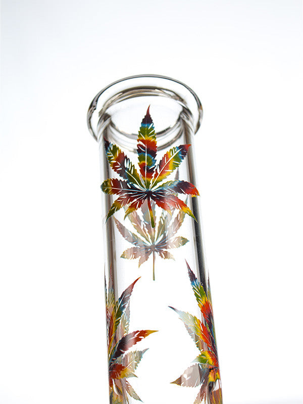 Bent Bubble 28cm Tie Dye Leaf  bong - detail