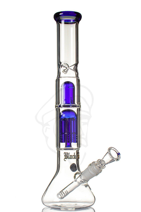 Black Leaf 6 Arm Tree Perc Beaker - Blue.