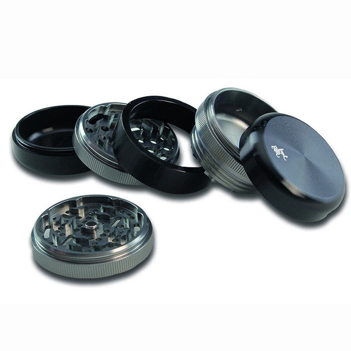 Black Leaf Aluminium Grinder 63mm 5 part - detail.