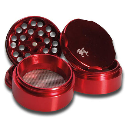 Black Leaf Edge Aluminium Grinder 50mm Red 5 part - detail.