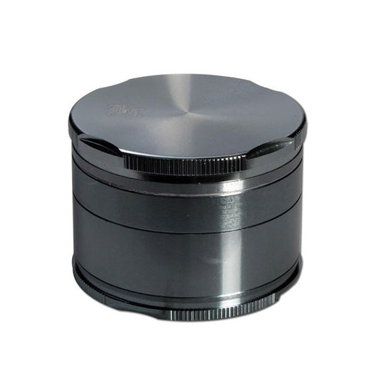 Black Leaf Edge Aluminium Grinder Grey 50mm - 4 part Grey