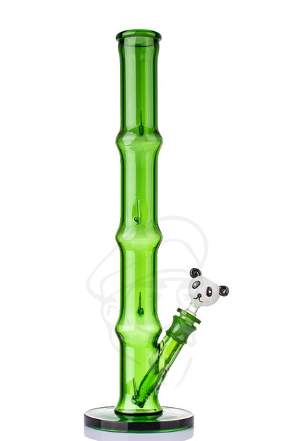 Black Leaf Glass Bamboo Panda Bong - Side detail.