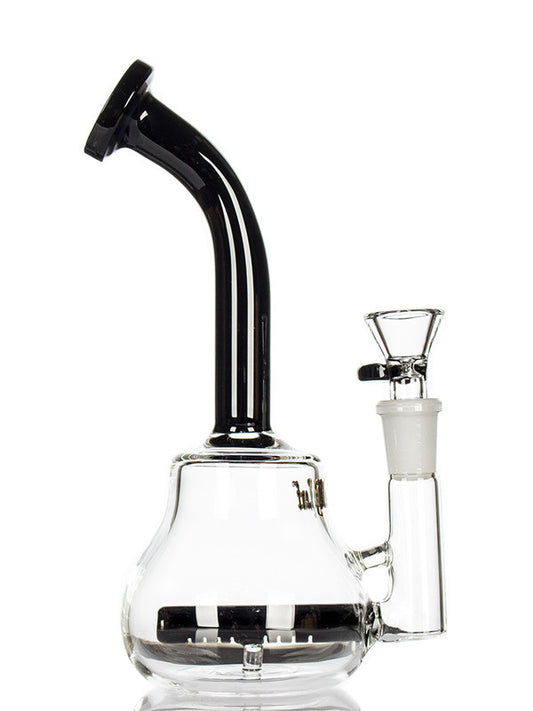 Black Leaf Glass Bong with Inline Slit