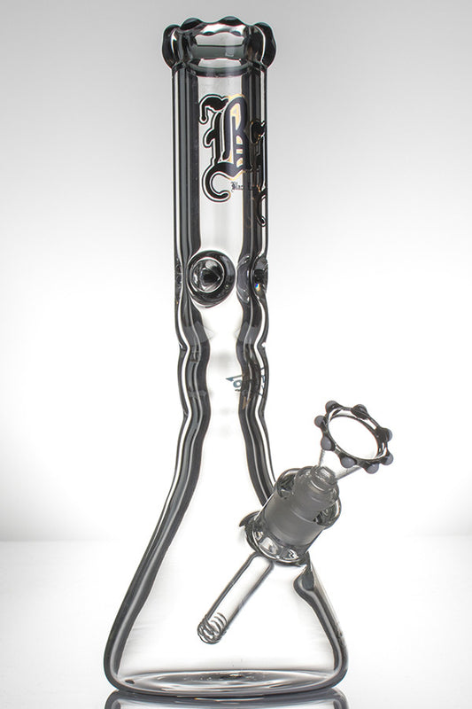 Black Leaf Glass Icebong Black and White.