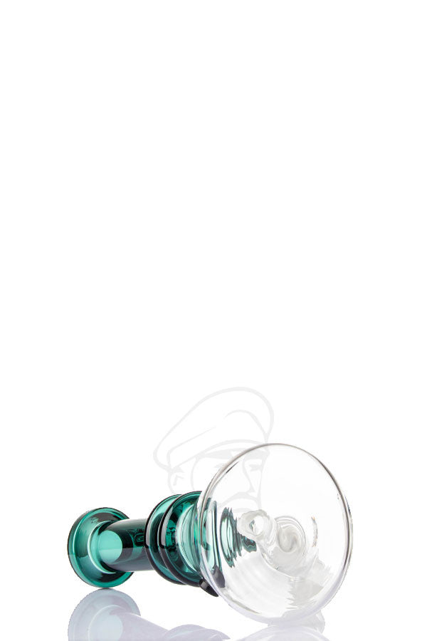 Black Leaf Mini-Bubbler Beaker Aquamarine - base view.