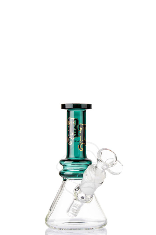 Black Leaf Mini-Bubbler Beaker Aquamarine.
