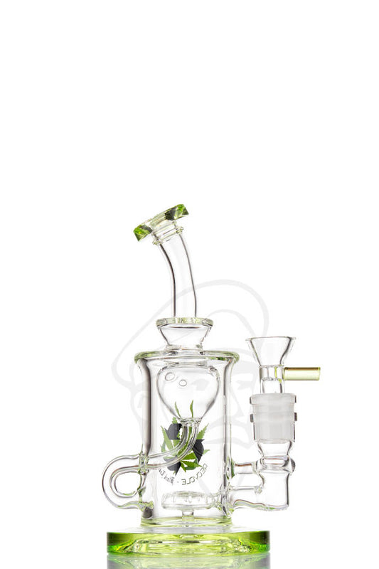 Black Leaf Recycle Bubbler - Side view.