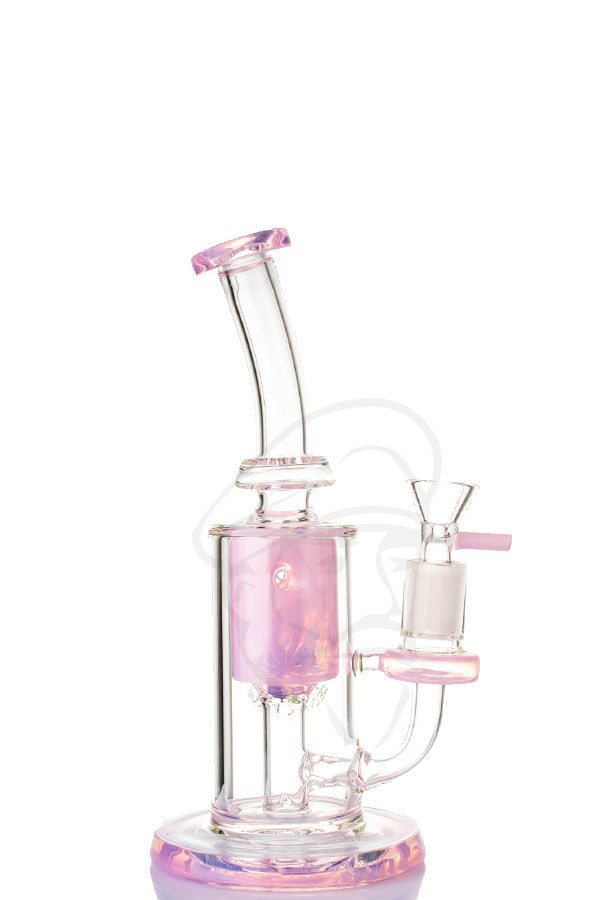 Black Leaf Recycle/Incycle Bubbler Pink - side view.