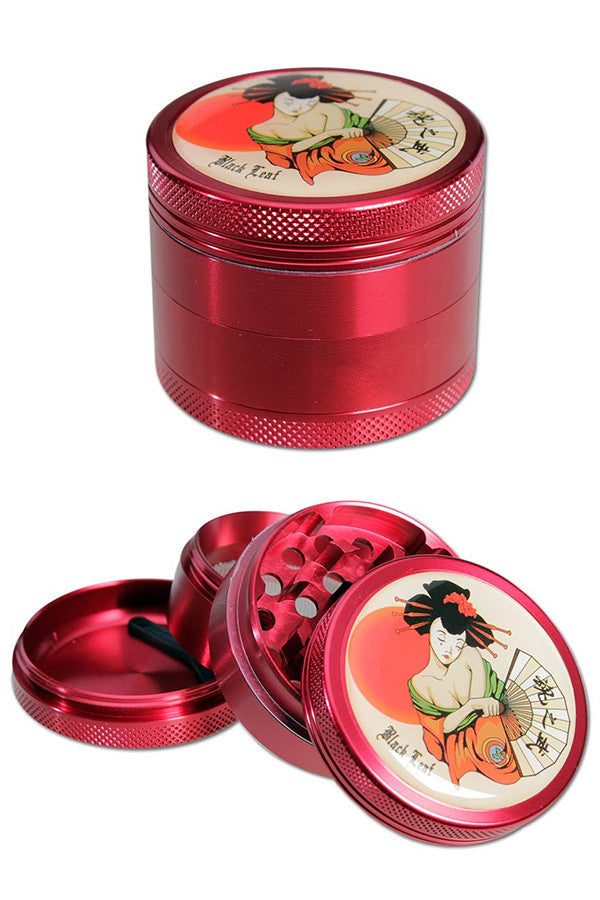 Black Leaf 'Ronin and Geisha' Beaker Set - aluminium grinder detail.