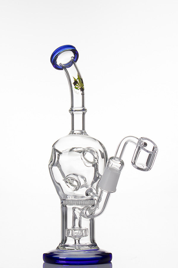 Black Leaf Showerhead Dab Rig Blue - Quartz.