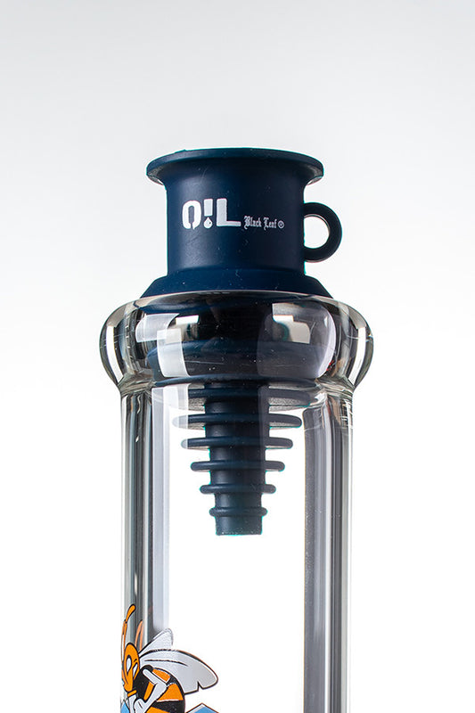 Black Leaf Silicone Mouthpiece Navy - example of use with a 43mm internal diameter mouthpiece.