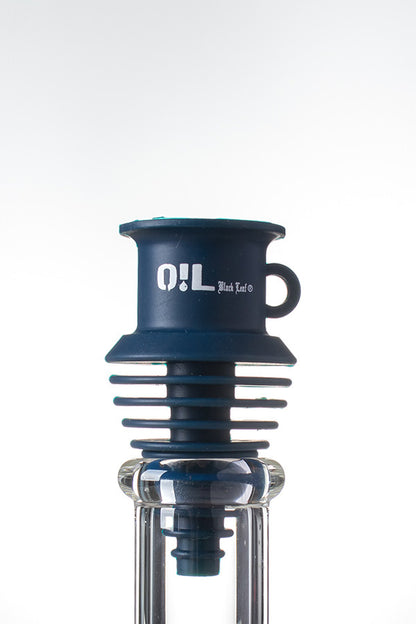Black Leaf Silicone Mouthpiece Navy - example of use with a 24mm internal diameter mouthpiece.