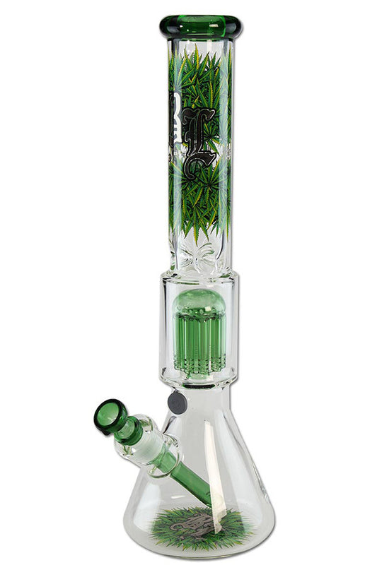 Black Leaf Tree Perc Beaker - Leaves.
