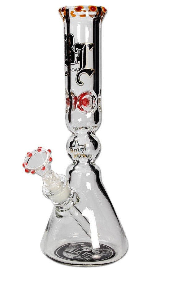 Black Leaf Glass Icebong Yellow & Red 
