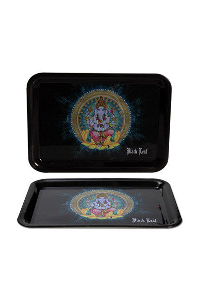 Black Leaf Mini Rolling Tray - Ganesha