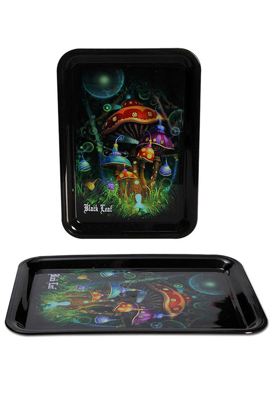 Black Leaf Mini Rolling Tray Mushroom.